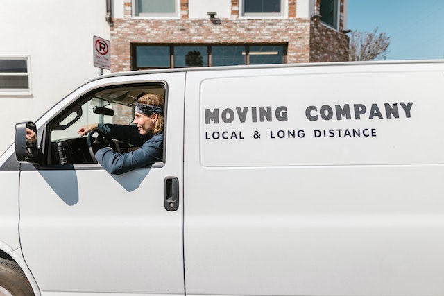 Moving company van