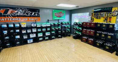 Shopping at a Battery Discount Store